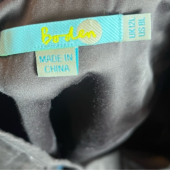 Boden Brown Multi Color Embroidered Floral A-Line Skirt Women’s 8L - Picture 6 of 7